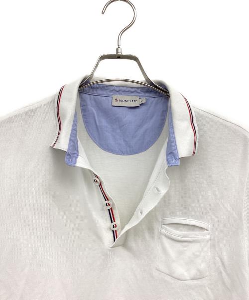 MONCLER（モンクレール）MONCLER (モンクレール) ポロシャツ ホワイト サイズ:Lの古着・服飾アイテム