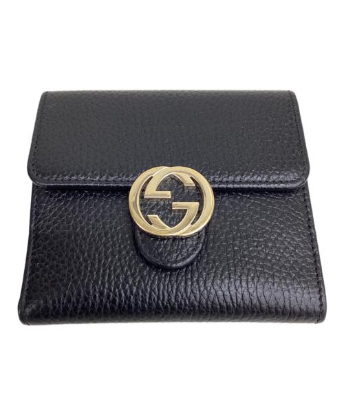GUCCI（グッチ）GUCCI (グッチ) 2つ折り財布 ブラックの古着・服飾アイテム