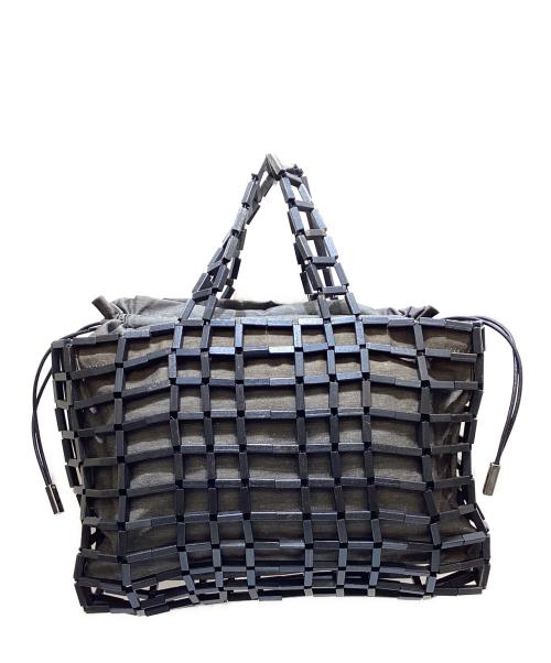 Salvatore Ferragamo（サルヴァトーレ フェラガモ）Salvatore Ferragamo (サルヴァトーレ フェラガモ) メッシュハンドバッグ グレー×ブラックの古着・服飾アイテム