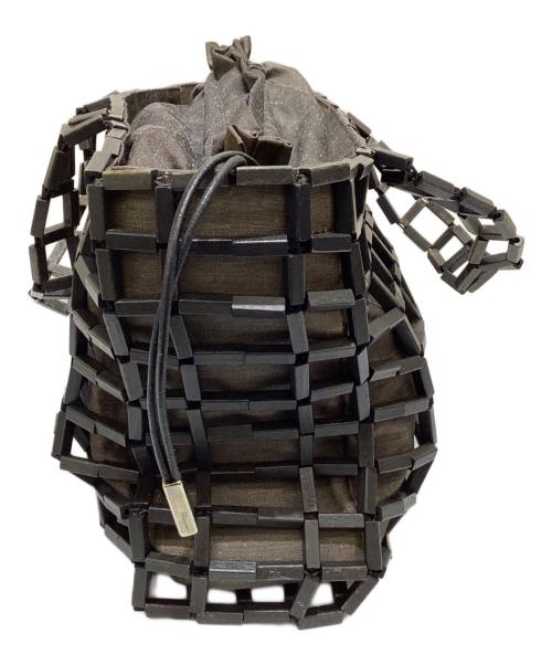 Salvatore Ferragamo（サルヴァトーレ フェラガモ）Salvatore Ferragamo (サルヴァトーレ フェラガモ) メッシュハンドバッグ グレー×ブラックの古着・服飾アイテム