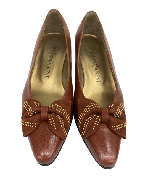 Yves Saint Laurent（イヴサンローラン）Yves Saint Laurent (イヴサンローラン) リボンパンプス ブラウン サイズ:23の古着・服飾アイテム