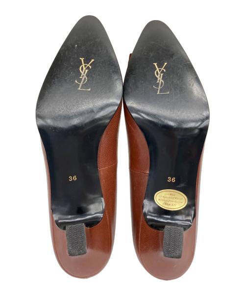 Yves Saint Laurent（イヴサンローラン）Yves Saint Laurent (イヴサンローラン) リボンパンプス ブラウン サイズ:23の古着・服飾アイテム