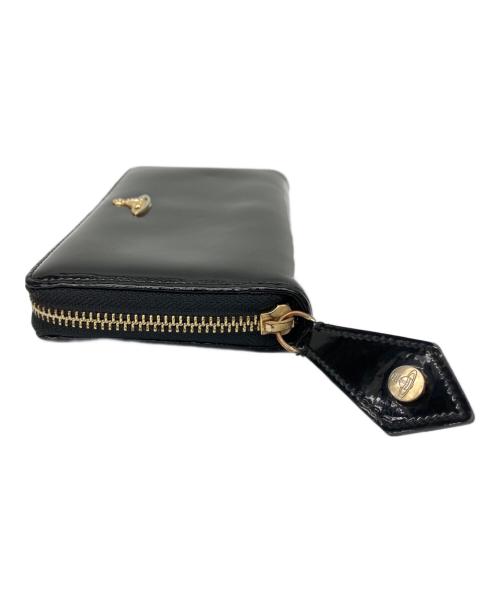 Vivienne Westwood（ヴィヴィアンウエストウッド）Vivienne Westwood (ヴィヴィアンウエストウッド) エナメル長財布 ブラックの古着・服飾アイテム