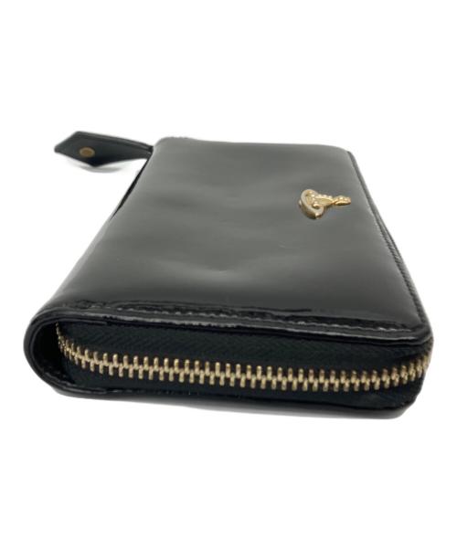 Vivienne Westwood（ヴィヴィアンウエストウッド）Vivienne Westwood (ヴィヴィアンウエストウッド) エナメル長財布 ブラックの古着・服飾アイテム