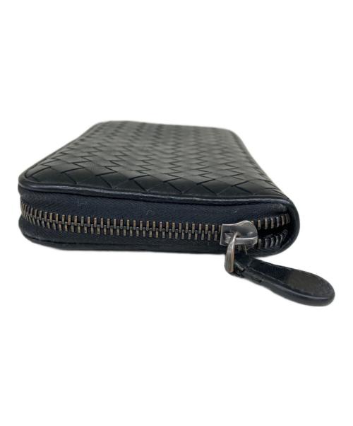 BOTTEGA VENETA（ボッテガベネタ）BOTTEGA VENETA (ボッテガベネタ) ラウンドファスナー長財布　イントレチャート ブラックの古着・服飾アイテム