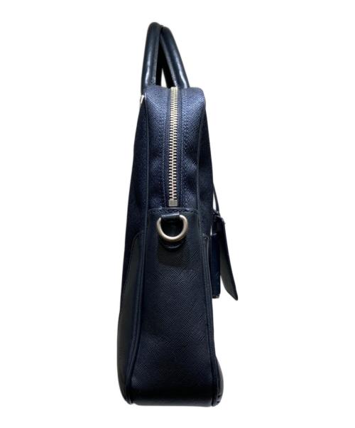 PELLE MORBIDA（ペッレモルビダ）PELLE MORBIDA (ペッレモルビダ) ブリーフケース ネイビー×ブラックの古着・服飾アイテム