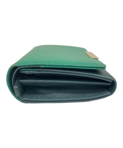 agnes b voyage（アニエスベーボヤージュ）agnes b voyage (アニエスベーボヤージュ) 2つ折り財布 グリーン×ブラックの古着・服飾アイテム