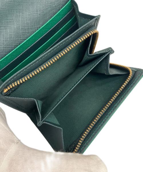 agnes b voyage（アニエスベーボヤージュ）agnes b voyage (アニエスベーボヤージュ) 2つ折り財布 グリーン×ブラックの古着・服飾アイテム