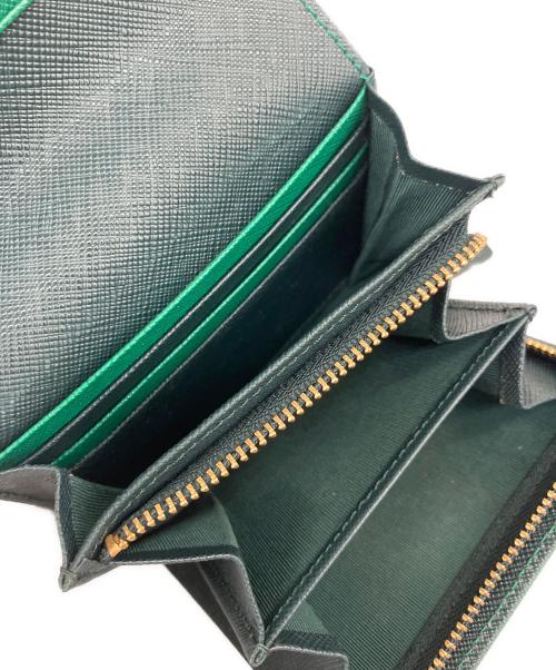 agnes b voyage（アニエスベーボヤージュ）agnes b voyage (アニエスベーボヤージュ) 2つ折り財布 グリーン×ブラックの古着・服飾アイテム