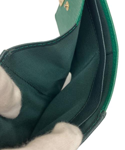 agnes b voyage（アニエスベーボヤージュ）agnes b voyage (アニエスベーボヤージュ) 2つ折り財布 グリーン×ブラックの古着・服飾アイテム