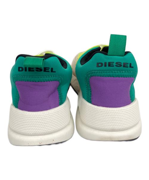 DIESEL（ディーゼル）DIESEL (ディーゼル) スニーカー ホワイト×グリーン サイズ:26.5の古着・服飾アイテム