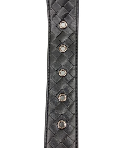BOTTEGA VENETA（ボッテガベネタ）BOTTEGA VENETA (ボッテガベネタ) レザーベルト　イントレチャート ブラックの古着・服飾アイテム