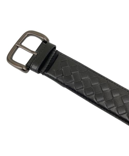 BOTTEGA VENETA（ボッテガベネタ）BOTTEGA VENETA (ボッテガベネタ) レザーベルト　イントレチャート ブラックの古着・服飾アイテム