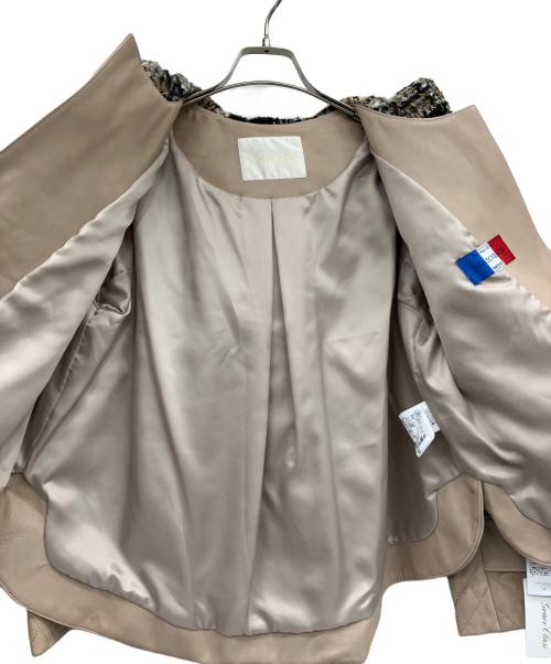 GRACE CLASS（グレースクラス）GRACE CLASS (グレースクラス) ツイードフードレザージャケット ベージュ サイズ:36の古着・服飾アイテム