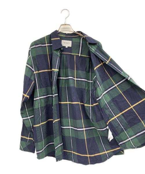 Carhartt WIP（カーハート ワークインプログレス）CARHARTT WIP (カーハート ワークインプログレス) 長袖シャツ グリーン×ネイビー サイズ:Lの古着・服飾アイテム