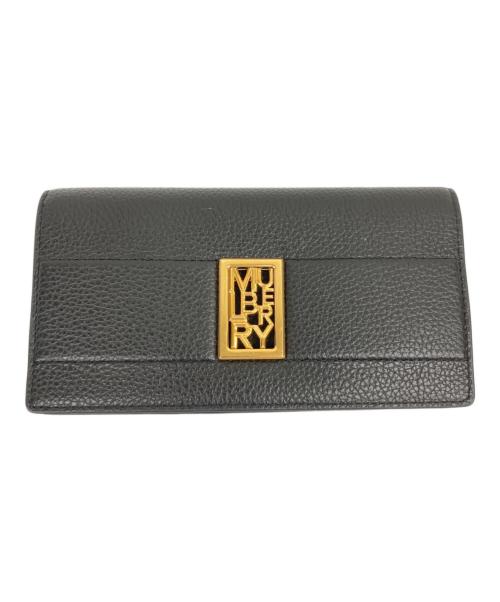 MULBERRY（マルベリー）MULBERRY (マルベリー) 長財布 サティウォレット ブラック×ゴールドの古着・服飾アイテム