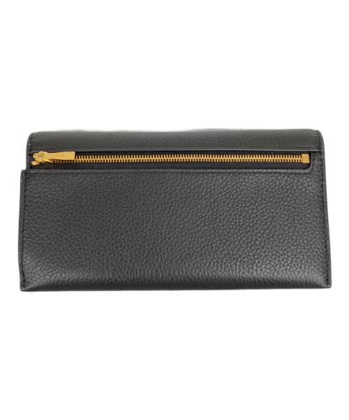 MULBERRY（マルベリー）MULBERRY (マルベリー) 長財布 サティウォレット ブラック×ゴールドの古着・服飾アイテム