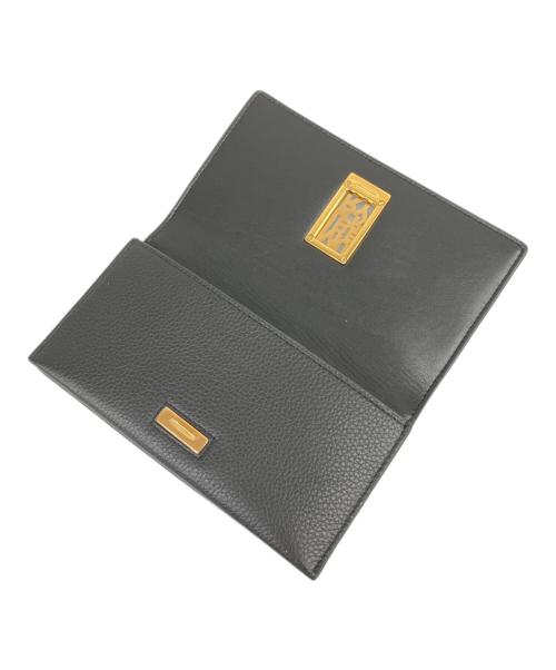 MULBERRY（マルベリー）MULBERRY (マルベリー) 長財布 サティウォレット ブラック×ゴールドの古着・服飾アイテム