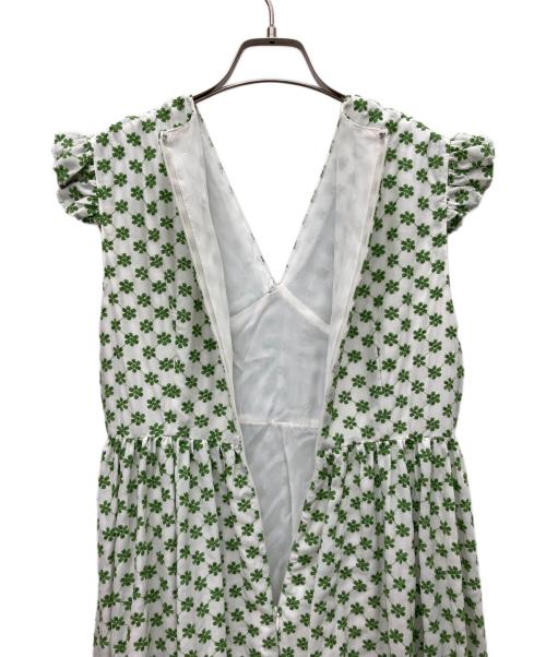 OBLI（オブリ）OBLI (オブリ) 半袖ワンピース グリーン×ホワイト サイズ:SIZE0の古着・服飾アイテム