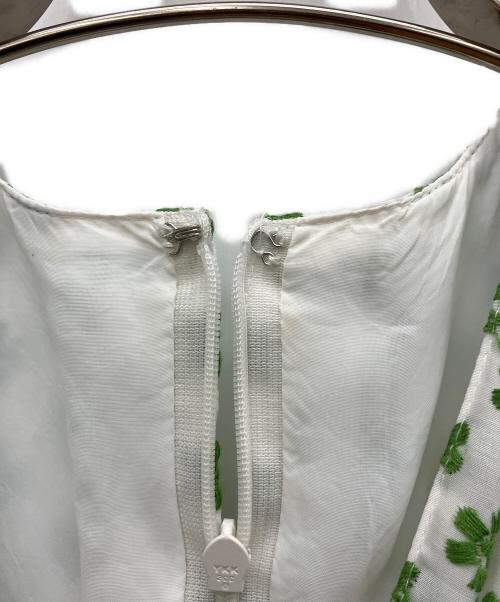 OBLI（オブリ）OBLI (オブリ) 半袖ワンピース グリーン×ホワイト サイズ:SIZE0の古着・服飾アイテム