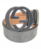 GUCCIグッチ）の古着「インターロッキングGGベルト」｜ブラック