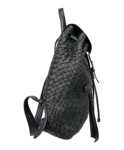 FALORNI（ファロルニ）FALORNI (ファロルニ) レザー編み込みリュック ブラックの古着・服飾アイテム