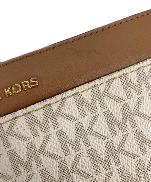 MICHAEL KORS（マイケル・コース）MICHAEL KORS (マイケル・コース) 長財布 ホワイト×ブラウンの古着・服飾アイテム
