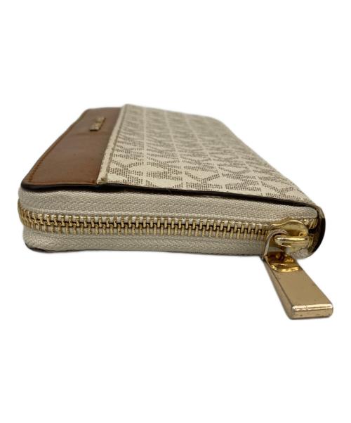 MICHAEL KORS（マイケル・コース）MICHAEL KORS (マイケル・コース) 長財布 ホワイト×ブラウンの古着・服飾アイテム