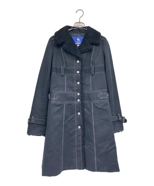 BURBERRY BLUE LABEL（バーバリーロンドンブルーレーベル）BURBERRY BLUE LABEL (バーバリーロンドンブルーレーベル) 裏ボアコート ブラック サイズ:36の古着・服飾アイテム