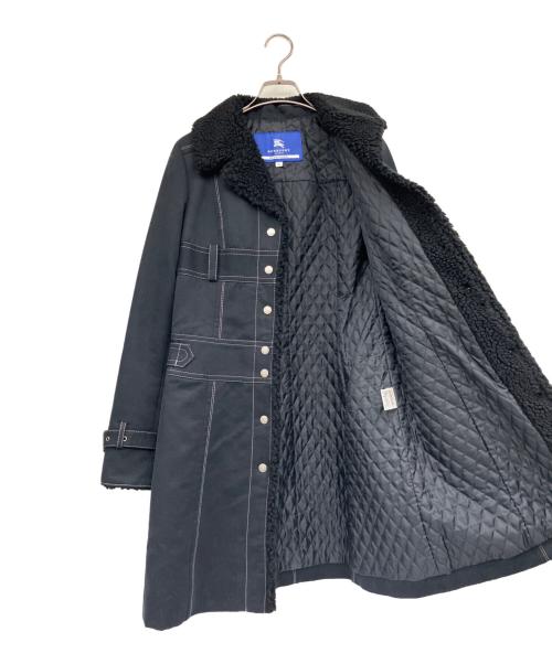 BURBERRY BLUE LABEL（バーバリーロンドンブルーレーベル）BURBERRY BLUE LABEL (バーバリーロンドンブルーレーベル) 裏ボアコート ブラック サイズ:36の古着・服飾アイテム