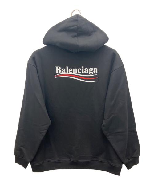 BALENCIAGA（バレンシアガ）BALENCIAGA (バレンシアガ) プルオーバーパーカー Political Campaign Medium Fit Hoodieパーカー ブラック サイズ:Sの古着・服飾アイテム