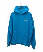 BALENCIAGAバレンシアガ）の古着「ダメージ加工プルオーバーパーカー」｜スカイブルー
