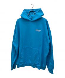 BALENCIAGA（バレンシアガ）の古着「ダメージ加工プルオーバーパーカー」｜スカイブルー