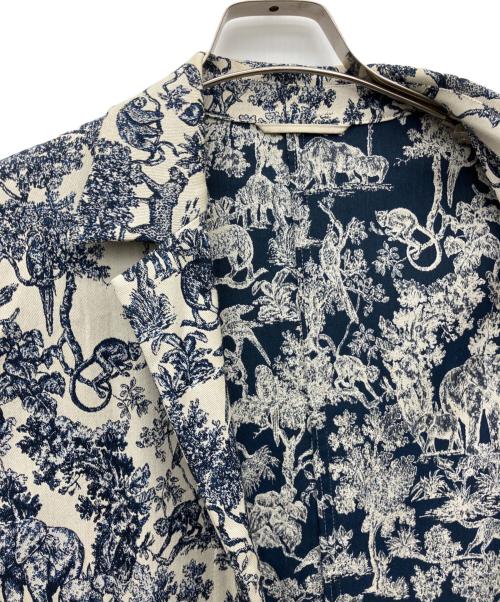 STEVEN ALAN（スティーブンアラン）STEVEN ALAN (スティーブンアラン) ANIMAL JACQUARD COAT ホワイト×ネイビー サイズ:Sの古着・服飾アイテム
