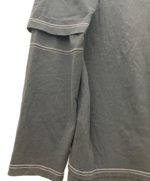 MM6 Maison Margiela（エムエムシックスメゾンマルジェラ）MM6 Maison Margiela (エムエムシックスメゾンマルジェラ) レイヤードカットソー ブラック サイズ:Mの古着・服飾アイテム