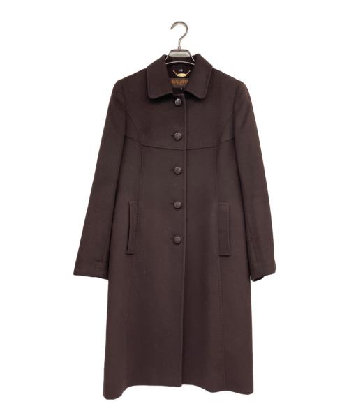 BALMAIN（バルマン）BALMAIN (バルマン) カシミヤコート ブラウン サイズ:SIZE9の古着・服飾アイテム