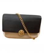 TORY BURCHトリーバーチ）の古着「チェーンショルダーバッグ」｜ベージュ×ブラック