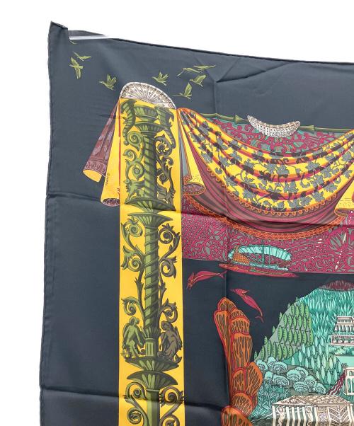 HERMES（エルメス）HERMES (エルメス) スカーフ カレ90 アトランティス大陸 L'ATLANTIDE ブラックの古着・服飾アイテム