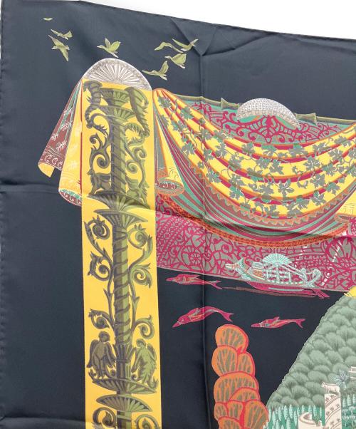 HERMES（エルメス）HERMES (エルメス) スカーフ カレ90 アトランティス大陸 L'ATLANTIDE ブラックの古着・服飾アイテム