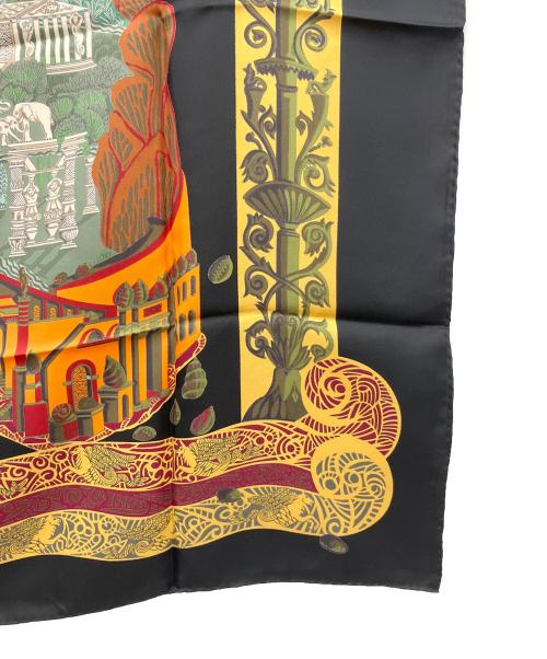 HERMES（エルメス）HERMES (エルメス) スカーフ カレ90 アトランティス大陸 L'ATLANTIDE ブラックの古着・服飾アイテム