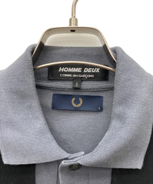 COMME des GARCONS HOMME DEUX（コムデギャルソン オム ドゥ）COMME des GARCONS HOMME DEUX (コムデギャルソン オム ドゥ) FRED PERRY (フレッドペリー) ポロシャツ ブラック×グレー サイズ:Sの古着・服飾アイテム