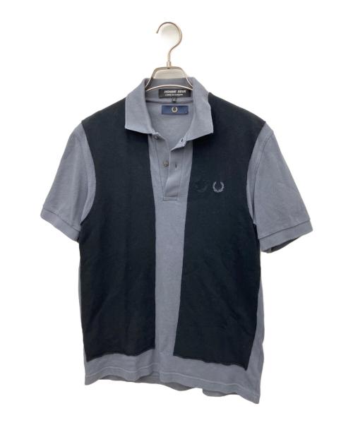 COMME des GARCONS HOMME DEUX（コムデギャルソン オム ドゥ）COMME des GARCONS HOMME DEUX (コムデギャルソン オム ドゥ) FRED PERRY (フレッドペリー) ポロシャツ ブラック×グレー サイズ:Sの古着・服飾アイテム
