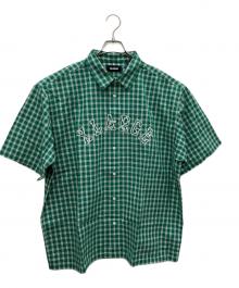 X-LARGE（エクストララージ）の古着「半袖シャツ patch logo plaid s/s shirt」｜グリーン