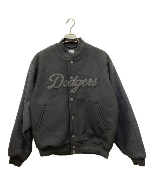 New Era（ニューエラ）New Era (ニューエラ) メルトン バーシティジャケット ロサンゼルス・ドジャース ブラック サイズ:Lの古着・服飾アイテム