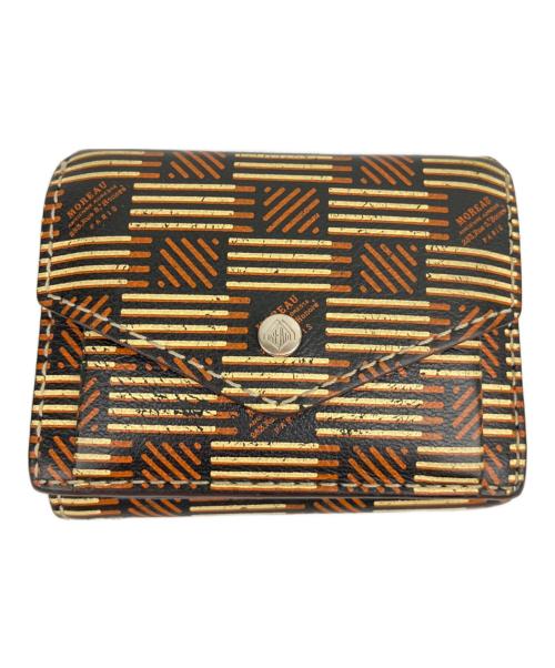 MOREAUPARIS（モロー・パリ）MOREAUPARIS (モロー・パリ) 3つ折り財布 ブラウン×ブルーの古着・服飾アイテム