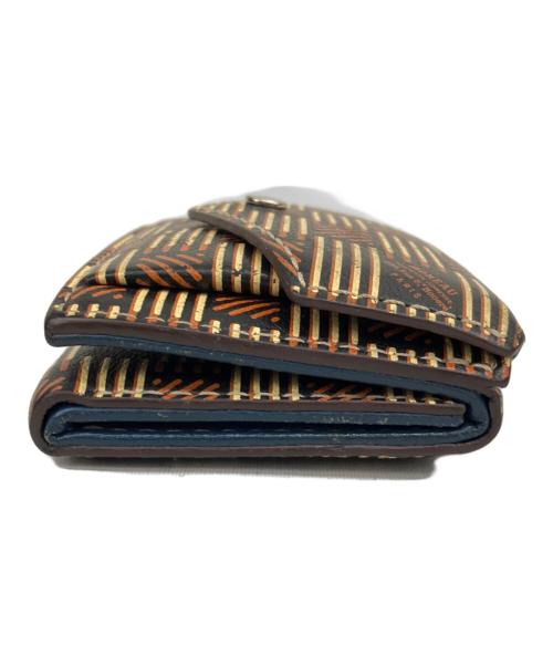 MOREAUPARIS（モロー・パリ）MOREAUPARIS (モロー・パリ) 3つ折り財布 ブラウン×ブルーの古着・服飾アイテム