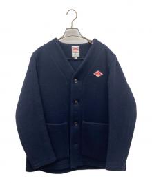 DANTON（ダントン）の古着「ウールモッサ ノーカラーシングルジャケット」｜ネイビー