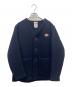 DANTON（ダントン）の古着「ウールモッサ ノーカラーシングルジャケット」｜ネイビー