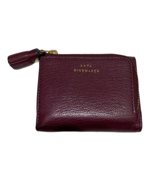 ANYA HINDMARCH（アニヤ・ハインドマーチ）ANYA HINDMARCH (アニヤ・ハインドマーチ) 3つ折り財布 ボルドーの古着・服飾アイテム