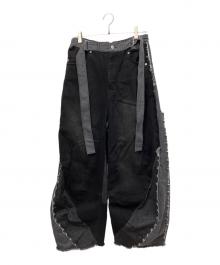 Knuth Marf（クヌースマーフ）の古着「パッチワークデニムパンツ」｜ブラック